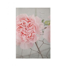 Обложка для паспорта матовая кожа с принтом Розовый цветок в Екатеринбурге, натуральная матовая кожа | размер 19,3 х 13,7 см; прозрачные пластиковые крепления | Тематика изображения на принте: женская | природа | растения | розовый | цветок | цветы