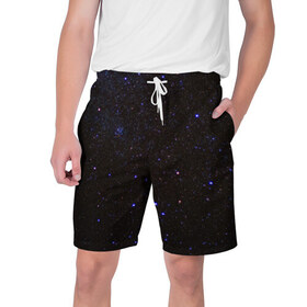 Мужские шорты 3D с принтом Космос в Екатеринбурге,  полиэстер 100% | прямой крой, два кармана без застежек по бокам. Мягкая трикотажная резинка на поясе, внутри которой широкие завязки. Длина чуть выше колен | астрономия | звёзды | ночь | прикольные