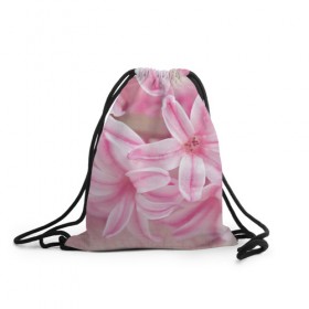 Рюкзак-мешок 3D с принтом Нежные цветочки в Екатеринбурге, 100% полиэстер | плотность ткани — 200 г/м2, размер — 35 х 45 см; лямки — толстые шнурки, застежка на шнуровке, без карманов и подкладки | розовый | цветок | цветы
