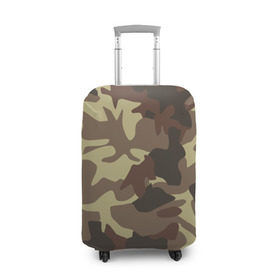 Чехол для чемодана 3D с принтом Коричневый камуфляж в Екатеринбурге, 86% полиэфир, 14% спандекс | двустороннее нанесение принта, прорези для ручек и колес | camo | camouflage | камо | хаки