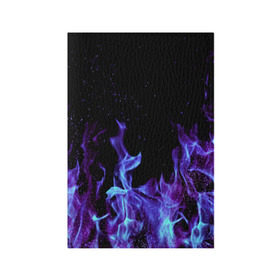 Обложка для паспорта матовая кожа с принтом Синий огонь в Екатеринбурге, натуральная матовая кожа | размер 19,3 х 13,7 см; прозрачные пластиковые крепления | Тематика изображения на принте: дым | разные | синий | цветные