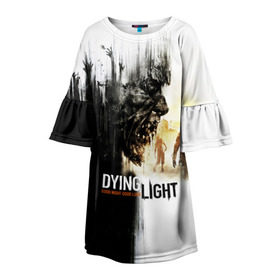 Детское платье 3D с принтом Dying Light в Екатеринбурге, 100% полиэстер | прямой силуэт, чуть расширенный к низу. Круглая горловина, на рукавах — воланы | dying light | horror | зомби | ужасы