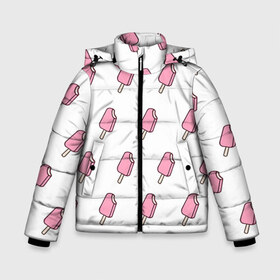 Зимняя куртка для мальчиков 3D с принтом Мороженое розовое в Екатеринбурге, ткань верха — 100% полиэстер; подклад — 100% полиэстер, утеплитель — 100% полиэстер | длина ниже бедра, удлиненная спинка, воротник стойка и отстегивающийся капюшон. Есть боковые карманы с листочкой на кнопках, утяжки по низу изделия и внутренний карман на молнии. 

Предусмотрены светоотражающий принт на спинке, радужный светоотражающий элемент на пуллере молнии и на резинке для утяжки | ice cream | мода | мороженое | тренд
