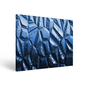 Холст прямоугольный с принтом Каменная кладка синяя в Екатеринбурге, 100% ПВХ |  | камень | синий | текстура