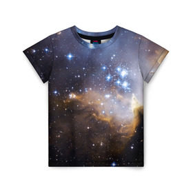 Детская футболка 3D с принтом Вселенная в Екатеринбурге, 100% гипоаллергенный полиэфир | прямой крой, круглый вырез горловины, длина до линии бедер, чуть спущенное плечо, ткань немного тянется | вселенная | галактика | звёзды | космическое пространство | космос | созвездие