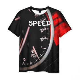 Мужская футболка 3D с принтом Скорость в Екатеринбурге, 100% полиэфир | прямой крой, круглый вырез горловины, длина до линии бедер | автомобиль | дорога | драйв | скорость | стритрейсер | стритрейсинг