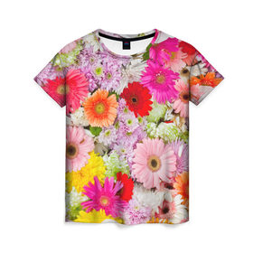 Женская футболка 3D с принтом Счастье в Екатеринбурге, 100% полиэфир ( синтетическое хлопкоподобное полотно) | прямой крой, круглый вырез горловины, длина до линии бедер | арт | весна | красота | лето | любовь | новинки | осень | подарок | популярное | природа | радуга | цветы