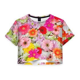 Женская футболка 3D укороченная с принтом Счастье в Екатеринбурге, 100% полиэстер | круглая горловина, длина футболки до линии талии, рукава с отворотами | арт | весна | красота | лето | любовь | новинки | осень | подарок | популярное | природа | радуга | цветы