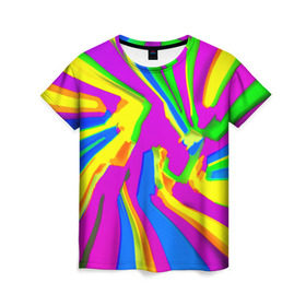 Женская футболка 3D с принтом Tie-Dye в Екатеринбурге, 100% полиэфир ( синтетическое хлопкоподобное полотно) | прямой крой, круглый вырез горловины, длина до линии бедер | 
