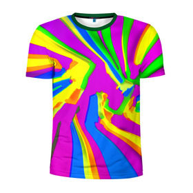 Мужская футболка 3D спортивная с принтом Tie-Dye в Екатеринбурге, 100% полиэстер с улучшенными характеристиками | приталенный силуэт, круглая горловина, широкие плечи, сужается к линии бедра | 
