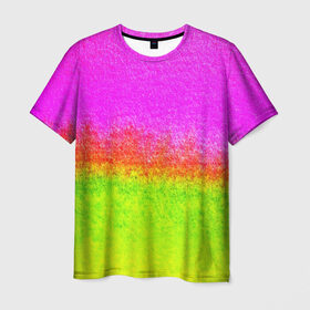Мужская футболка 3D с принтом color в Екатеринбурге, 100% полиэфир | прямой крой, круглый вырез горловины, длина до линии бедер | Тематика изображения на принте: кислотный | яркий