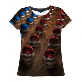 Женская футболка 3D с принтом Wood в Екатеринбурге, 100% полиэфир ( синтетическое хлопкоподобное полотно) | прямой крой, круглый вырез горловины, длина до линии бедер | bulbasaur | pikachu | pokemon | squirtle | бальбазар | пикачу | покемон | сквиртл