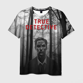 Мужская футболка 3D с принтом True Detective в Екатеринбурге, 100% полиэфир | прямой крой, круглый вырез горловины, длина до линии бедер | Тематика изображения на принте: детектив | настоящий детектив | раст | сериал