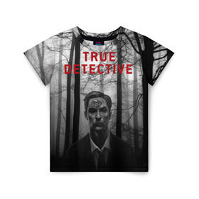 Детская футболка 3D с принтом True Detective в Екатеринбурге, 100% гипоаллергенный полиэфир | прямой крой, круглый вырез горловины, длина до линии бедер, чуть спущенное плечо, ткань немного тянется | детектив | настоящий детектив | раст | сериал