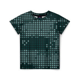 Детская футболка 3D с принтом Кибер камуфляж 3 в Екатеринбурге, 100% гипоаллергенный полиэфир | прямой крой, круглый вырез горловины, длина до линии бедер, чуть спущенное плечо, ткань немного тянется | пиксели | темный