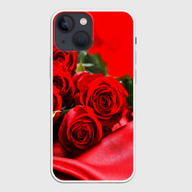 Чехол для iPhone 13 mini с принтом Розы в Екатеринбурге,  |  | букет | красная | лепесток | разноцветная | роза | цветок