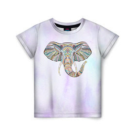 Детская футболка 3D с принтом Слон в Екатеринбурге, 100% гипоаллергенный полиэфир | прямой крой, круглый вырез горловины, длина до линии бедер, чуть спущенное плечо, ткань немного тянется | слон