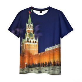 Мужская футболка 3D с принтом Кремль в Екатеринбурге, 100% полиэфир | прямой крой, круглый вырез горловины, длина до линии бедер | moscow | russia | гордость | кремль | москва | отечество | родина | россия | столица