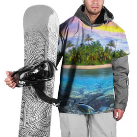 Накидка на куртку 3D с принтом Мальдивы в Екатеринбурге, 100% полиэстер |  | загар | каникулы | мальдивские острова | мальдивы | отдых | отпуск | пляж | приключения | солнце | туризм