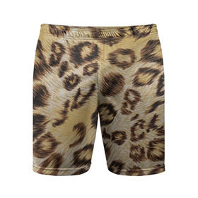 Мужские шорты 3D спортивные с принтом Леопардовая ткань в Екатеринбурге,  |  | Тематика изображения на принте: гепард | гламур | леопард | мода | пятна | роскошь | ткань | точки | шерсть