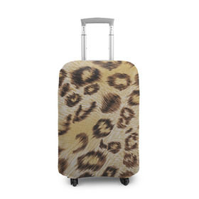 Чехол для чемодана 3D с принтом Леопардовая ткань в Екатеринбурге, 86% полиэфир, 14% спандекс | двустороннее нанесение принта, прорези для ручек и колес | Тематика изображения на принте: гепард | гламур | леопард | мода | пятна | роскошь | ткань | точки | шерсть