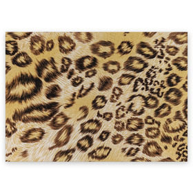 Поздравительная открытка с принтом Леопардовая ткань в Екатеринбурге, 100% бумага | плотность бумаги 280 г/м2, матовая, на обратной стороне линовка и место для марки
 | Тематика изображения на принте: гепард | гламур | леопард | мода | пятна | роскошь | ткань | точки | шерсть