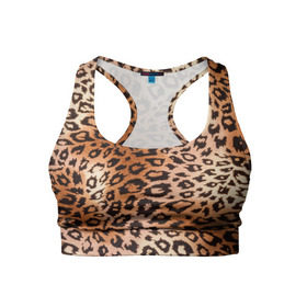 Женский спортивный топ 3D с принтом Леопардовая шкура в Екатеринбурге, 82% полиэстер, 18% спандекс Ткань безопасна для здоровья, позволяет коже дышать, не мнется и не растягивается |  | гепард | гламур | леопард | мода | роскошь | шерсть