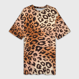 Платье-футболка 3D с принтом Леопардовая шкура в Екатеринбурге,  |  | гепард | гламур | леопард | мода | роскошь | шерсть