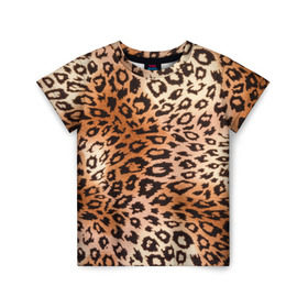 Детская футболка 3D с принтом Леопардовая шкура в Екатеринбурге, 100% гипоаллергенный полиэфир | прямой крой, круглый вырез горловины, длина до линии бедер, чуть спущенное плечо, ткань немного тянется | гепард | гламур | леопард | мода | роскошь | шерсть