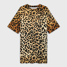 Платье-футболка 3D с принтом Гепард (шкура) в Екатеринбурге,  |  | гепард | гламур | леопард | мода | пятна | роскошь | ткань | точки | шерсть