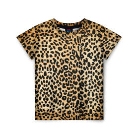 Детская футболка 3D с принтом Гепард (шкура) в Екатеринбурге, 100% гипоаллергенный полиэфир | прямой крой, круглый вырез горловины, длина до линии бедер, чуть спущенное плечо, ткань немного тянется | гепард | гламур | леопард | мода | пятна | роскошь | ткань | точки | шерсть