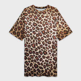 Платье-футболка 3D с принтом Шкура гепарда в Екатеринбурге,  |  | гепард | гламур | леопард | мода | пятна | роскошь | ткань | точки | шерсть