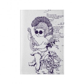 Обложка для паспорта матовая кожа с принтом Нежный ангел в Екатеринбурге, натуральная матовая кожа | размер 19,3 х 13,7 см; прозрачные пластиковые крепления | Тематика изображения на принте: ангел | граффити | музыка | новинки | популярное | хиппи