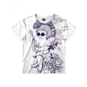 Детская футболка 3D с принтом Нежный ангел в Екатеринбурге, 100% гипоаллергенный полиэфир | прямой крой, круглый вырез горловины, длина до линии бедер, чуть спущенное плечо, ткань немного тянется | Тематика изображения на принте: ангел | граффити | музыка | новинки | популярное | хиппи