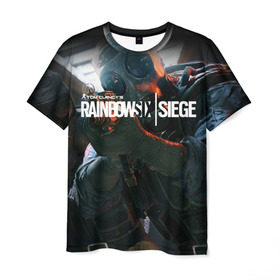 Мужская футболка 3D с принтом Rainbow six | Siege в Екатеринбурге, 100% полиэфир | прямой крой, круглый вырез горловины, длина до линии бедер | boom | fire | rainbowsix | siege | tom clansys