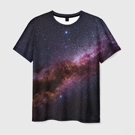 Мужская футболка 3D с принтом Млечный путь в Екатеринбурге, 100% полиэфир | прямой крой, круглый вырез горловины, длина до линии бедер | вселенная | галактика | звёзды | космическое пространство | космос | созвездие