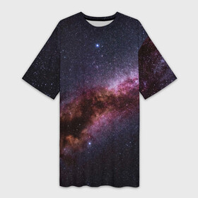 Платье-футболка 3D с принтом Млечный путь в Екатеринбурге,  |  | вселенная | галактика | звёзды | космическое пространство | космос | созвездие