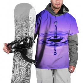 Накидка на куртку 3D с принтом Капля в Екатеринбурге, 100% полиэстер |  | Тематика изображения на принте: вода | волна | капля | фиолетовый