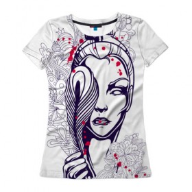 Женская футболка 3D с принтом Богиня в Екатеринбурге, 100% полиэфир ( синтетическое хлопкоподобное полотно) | прямой крой, круглый вырез горловины, длина до линии бедер | вода | воздух | магия | огонь | племя | популярное | путешествия | рисунок | сказка | фентези