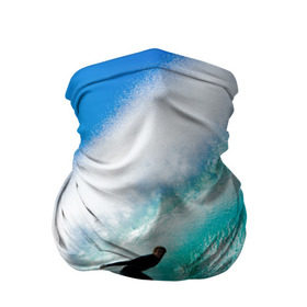 Бандана-труба 3D с принтом Океан в Екатеринбурге, 100% полиэстер, ткань с особыми свойствами — Activecool | плотность 150‒180 г/м2; хорошо тянется, но сохраняет форму | лето | море | океан | отдых | серфинг | синяя