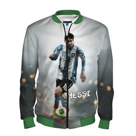Мужской бомбер 3D с принтом Leo Messi в Екатеринбурге, 100% полиэстер | застегивается на молнию, по бокам два кармана без застежек, по низу бомбера и на воротнике - эластичная резинка | barselona | messi | аргентина | барселона | месси | мяч | футбол