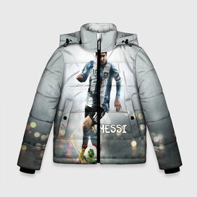 Зимняя куртка для мальчиков 3D с принтом Leo Messi в Екатеринбурге, ткань верха — 100% полиэстер; подклад — 100% полиэстер, утеплитель — 100% полиэстер | длина ниже бедра, удлиненная спинка, воротник стойка и отстегивающийся капюшон. Есть боковые карманы с листочкой на кнопках, утяжки по низу изделия и внутренний карман на молнии. 

Предусмотрены светоотражающий принт на спинке, радужный светоотражающий элемент на пуллере молнии и на резинке для утяжки | barselona | messi | аргентина | барселона | месси | мяч | футбол