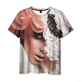 Мужская футболка 3D с принтом Lady Gaga в Екатеринбурге, 100% полиэфир | прямой крой, круглый вырез горловины, длина до линии бедер | lady gaga | звезда | знаменитость | леди гага | музыка | певица