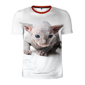 Мужская футболка 3D спортивная с принтом Сфинкс 1 в Екатеринбурге, 100% полиэстер с улучшенными характеристиками | приталенный силуэт, круглая горловина, широкие плечи, сужается к линии бедра | Тематика изображения на принте: кот | котенок | котик | котэ | кошка | сфинкс