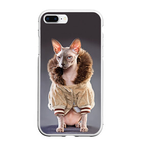 Чехол для iPhone 7Plus/8 Plus матовый с принтом Сфинкс 4 в Екатеринбурге, Силикон | Область печати: задняя сторона чехла, без боковых панелей | Тематика изображения на принте: кот | котенок | котик | котэ | кошка | сфинкс