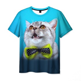 Мужская футболка 3D с принтом Британец 3 в Екатеринбурге, 100% полиэфир | прямой крой, круглый вырез горловины, длина до линии бедер | британец | британская | британцы | кот | котенок | котик | котэ | кошка