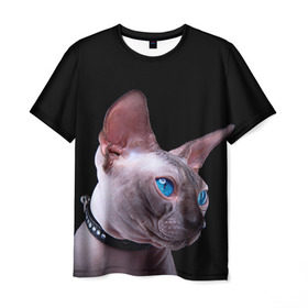 Мужская футболка 3D с принтом Сфинкс 6 в Екатеринбурге, 100% полиэфир | прямой крой, круглый вырез горловины, длина до линии бедер | кот | котенок | котик | котэ | кошка | сфинкс