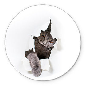 Коврик круглый с принтом Британец 4 в Екатеринбурге, резина и полиэстер | круглая форма, изображение наносится на всю лицевую часть | британец | британская | британцы | кот | котенок | котик | котэ | кошка