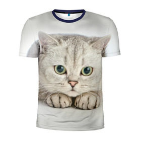 Мужская футболка 3D спортивная с принтом Британец 6 в Екатеринбурге, 100% полиэстер с улучшенными характеристиками | приталенный силуэт, круглая горловина, широкие плечи, сужается к линии бедра | Тематика изображения на принте: британец | британская | британцы | кот | котенок | котик | котэ | кошка