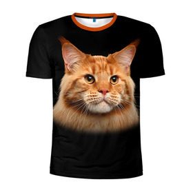 Мужская футболка 3D спортивная с принтом Мейн-кун 6 в Екатеринбурге, 100% полиэстер с улучшенными характеристиками | приталенный силуэт, круглая горловина, широкие плечи, сужается к линии бедра | кот | котенок | котик | котэ | кошка | мейн кун | мейнкун | мэйн кун | мэйнкун